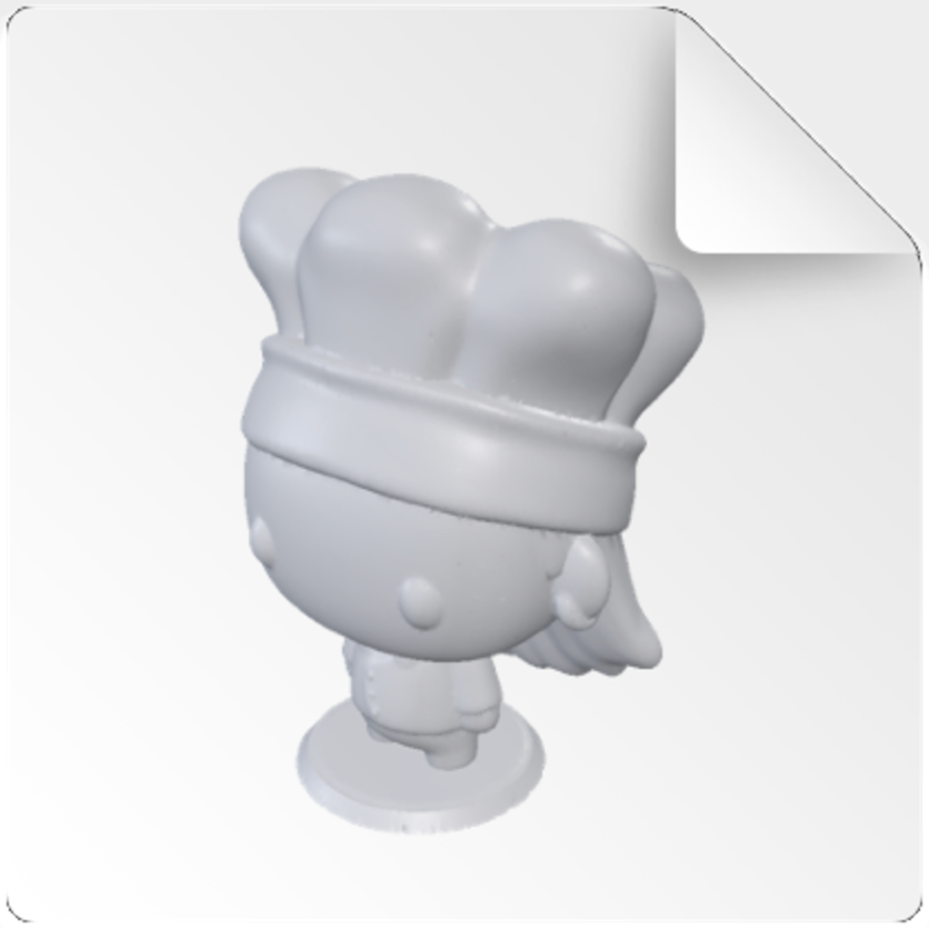 STL preview of a figure wearing a chef hat