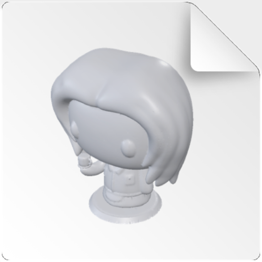 STL preview of a figure with a bob haircut